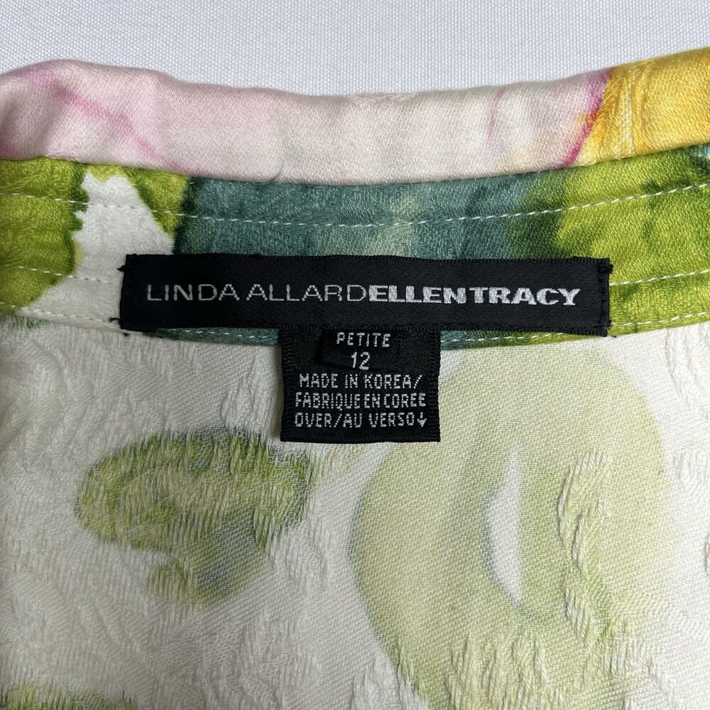 Linda Allard Ellen Tracy Silk Two Piece Skirt Set Floral - Picture 5 of 14